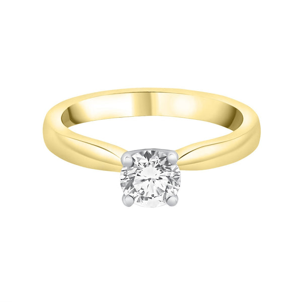 18ct yellow gold 0.81ct D VS1 GIA round brilliant diamond ring