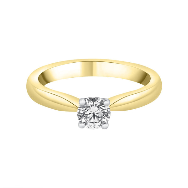 18ct yellow gold 0.60ct E VS2 GIA round brilliant diamond ring