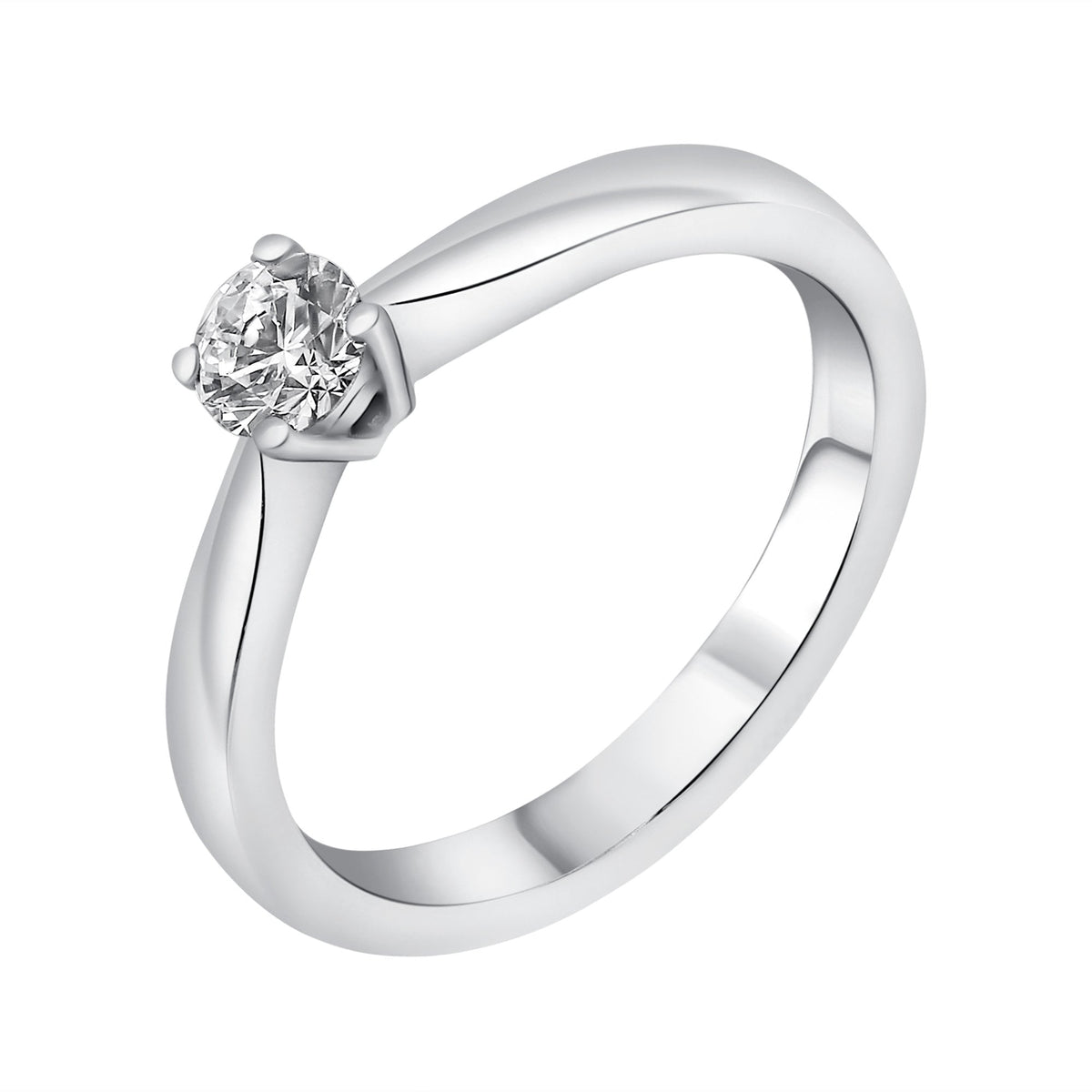 Platinum 0.33ct D SI1 EGL round brilliant cut diamond ring