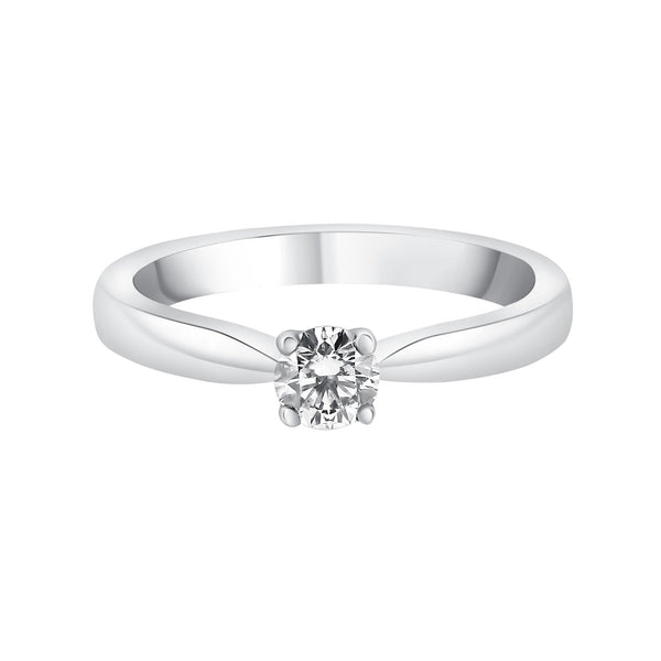 Platinum 0.33ct D SI1 EGL round brilliant cut diamond ring