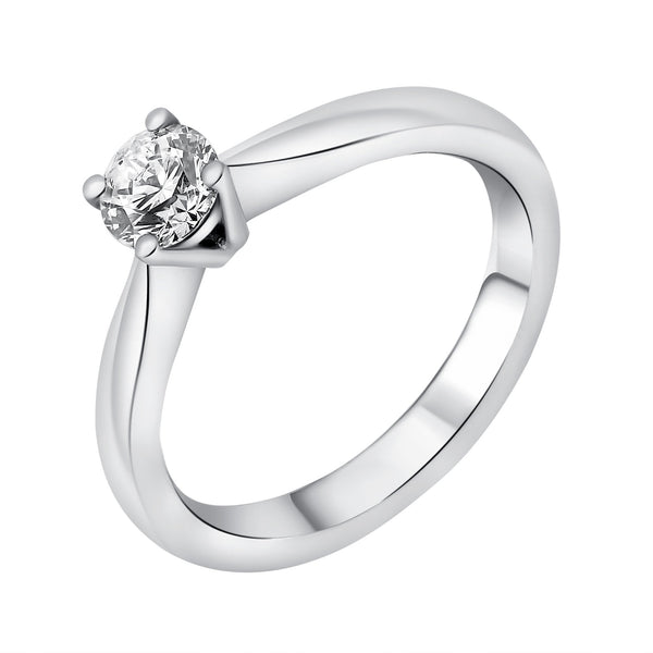 Platinum 0.50ct D VS2 EGL round brilliant cut diamond ring