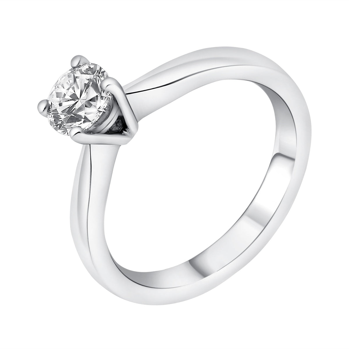Platinum 0.61ct E VS2 GIA round brilliant cut diamond ring