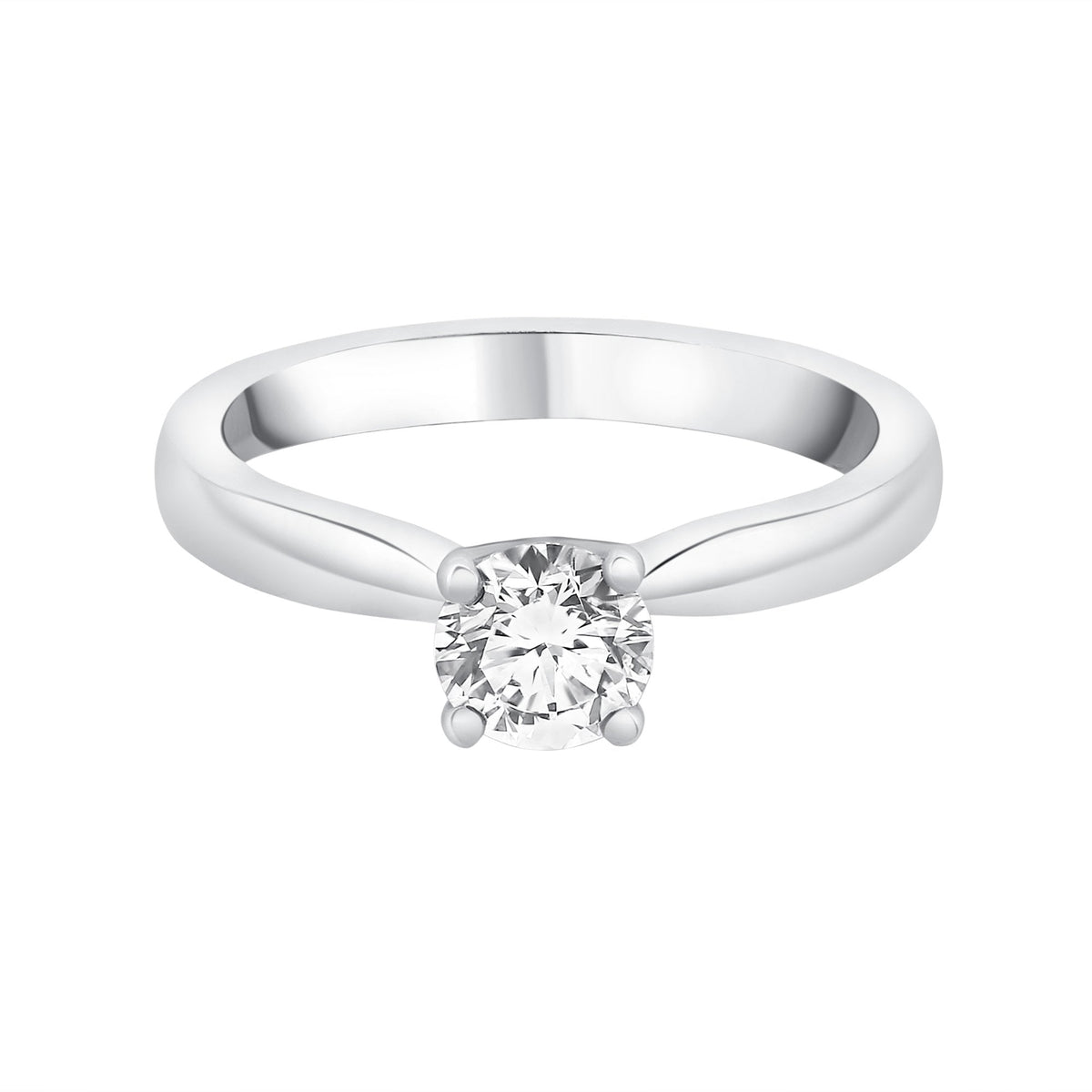 Platinum 0.61ct E VS2 GIA round brilliant cut diamond ring