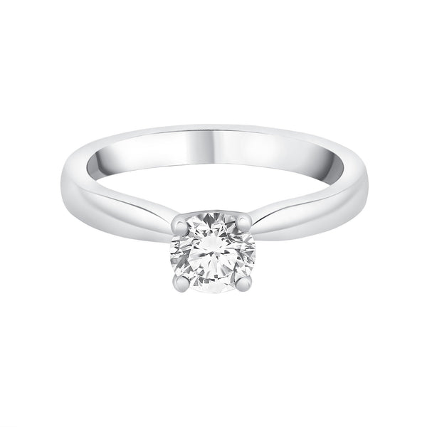 Platinum 0.61ct E VS2 GIA round brilliant cut diamond ring