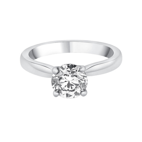 Platinum 1.52ct G SI1 IGL round brilliant cut diamond ring