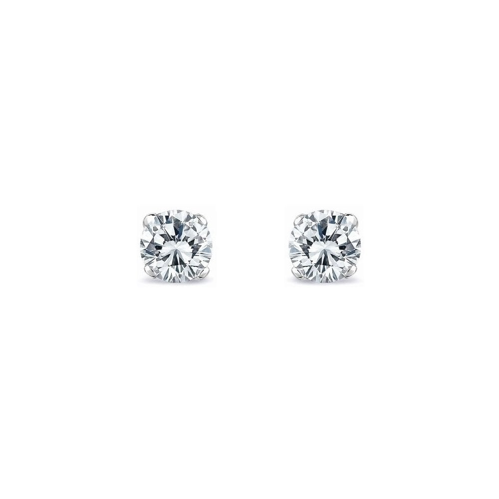 Platinum 1.53ct round brilliant cut diamond stud earrings