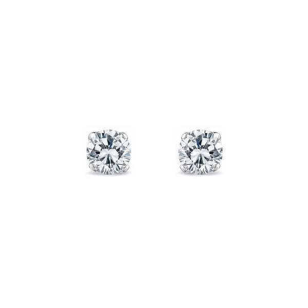 Platinum 1.41ct round brilliant cut diamond stud earrings