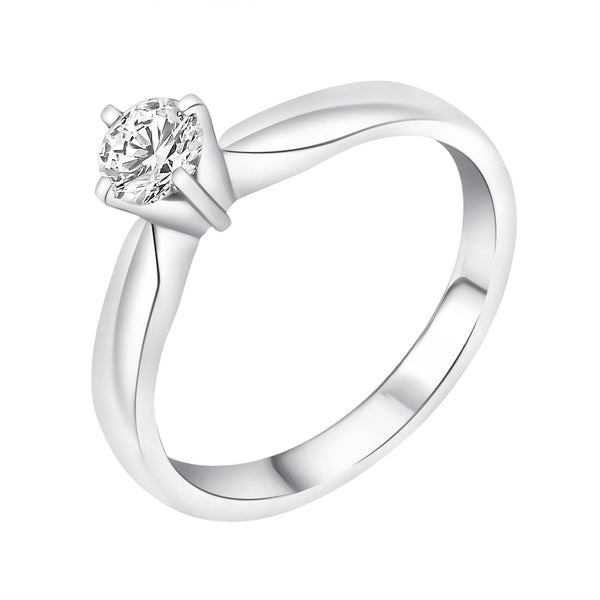 Platinum 0.40ct D VS2 EGL round brilliant cut diamond ring