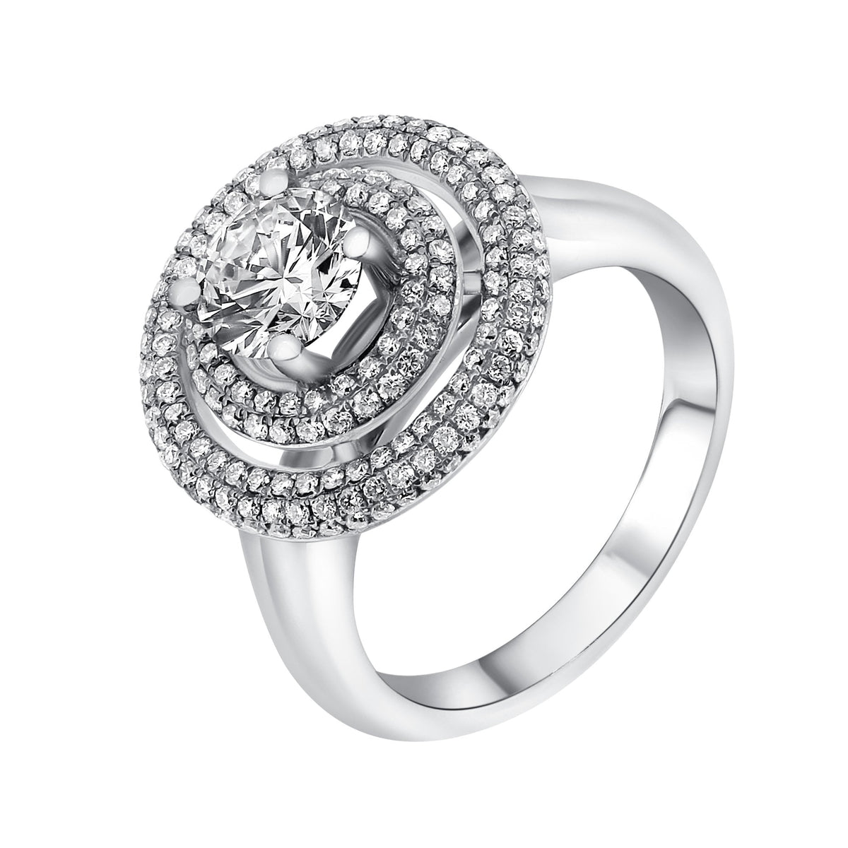 Platinum 1.01ct D SI2 HRD round brilliant cut diamond halo ring