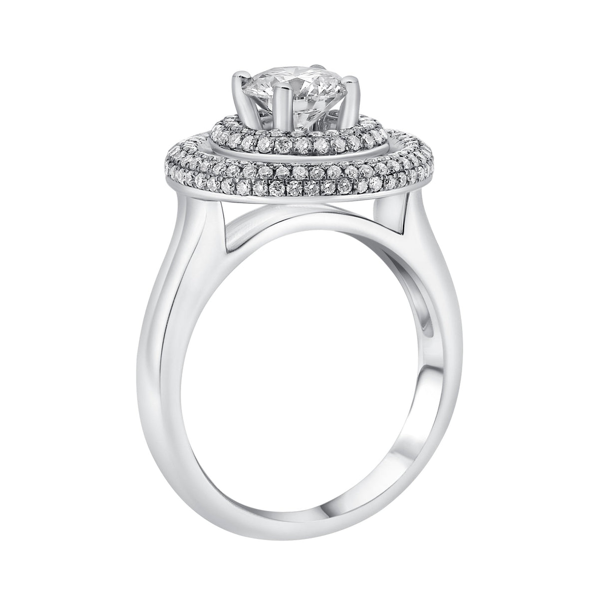 Platinum 1.01ct D SI2 HRD round brilliant cut diamond halo ring