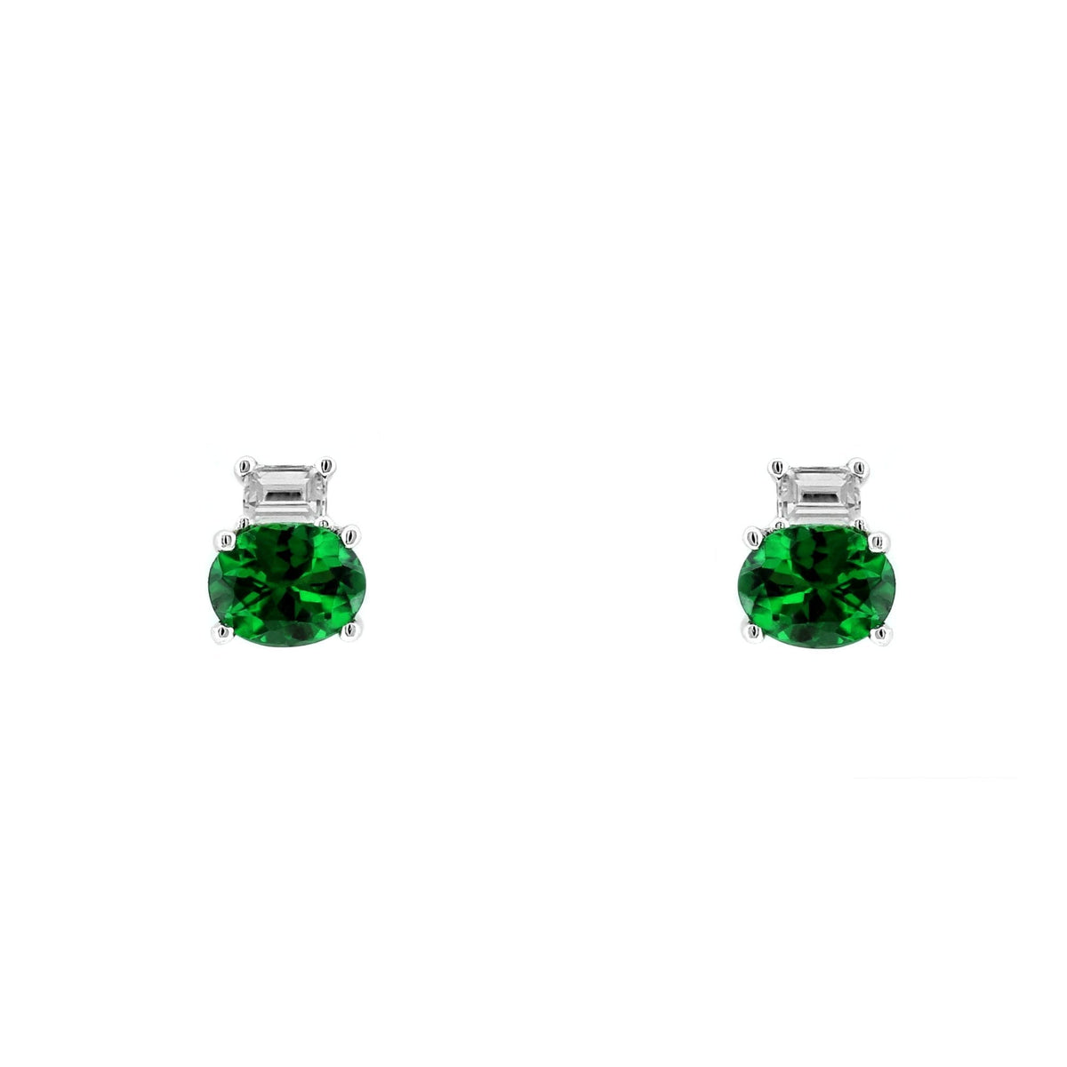Platinum 0.91ct tsavorite garnet & 0.27ct diamond stud earrings