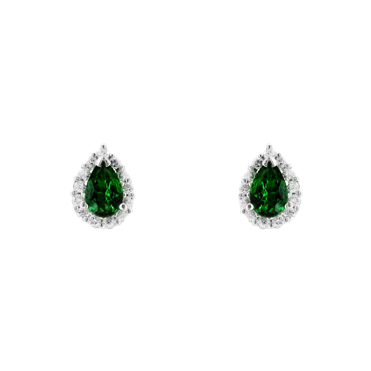 Platinum 0.82ct tsavorite garnet & 0.25ct diamond earrings