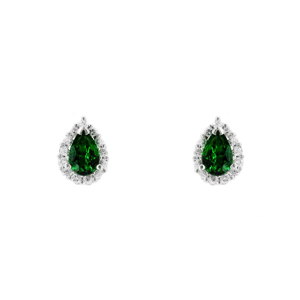 Platinum 0.82ct tsavorite garnet & 0.25ct diamond earrings