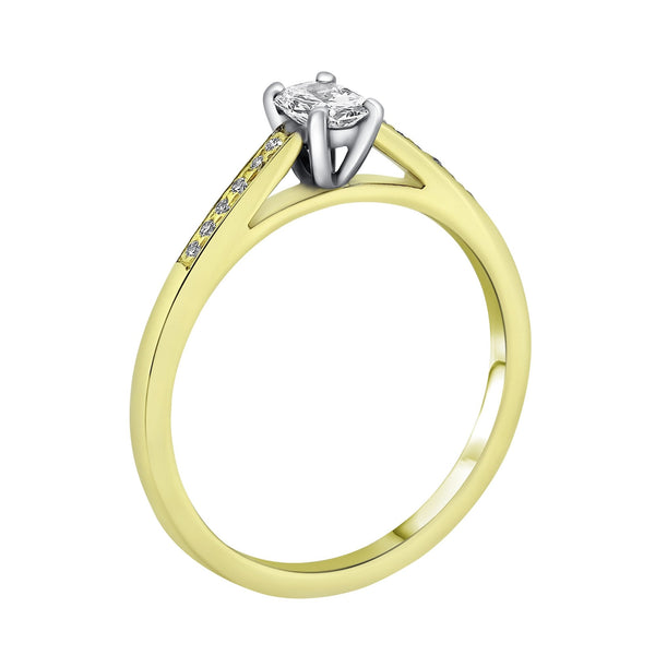 Preowned 18ct yellow gold 0.36ct radiant cut diamond ring