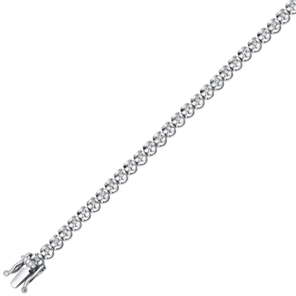 18ct white gold 1.19ct round brilliant diamond tennis bracelet