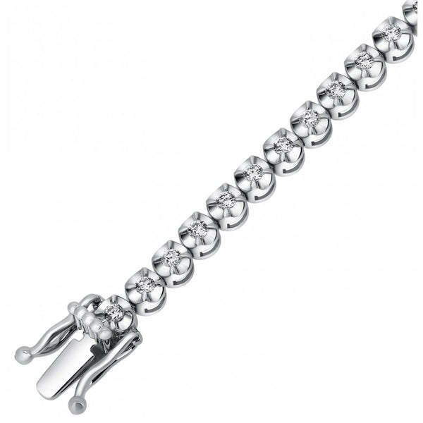 18ct white gold 1.19ct round brilliant diamond tennis bracelet