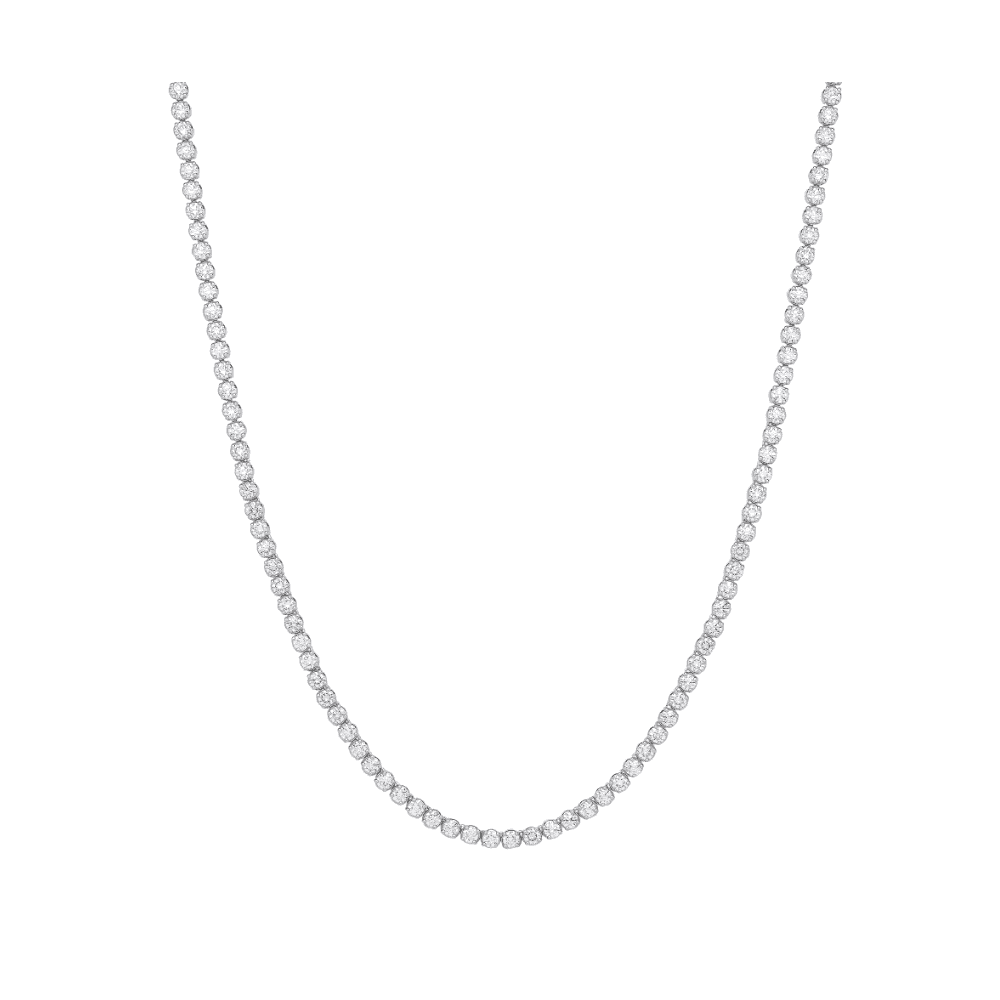 Lab grown 9ct white gold 10.00ct round diamond necklace