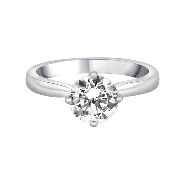 Platinum 2.14ct E SI1 GIA round brilliant cut diamond ring