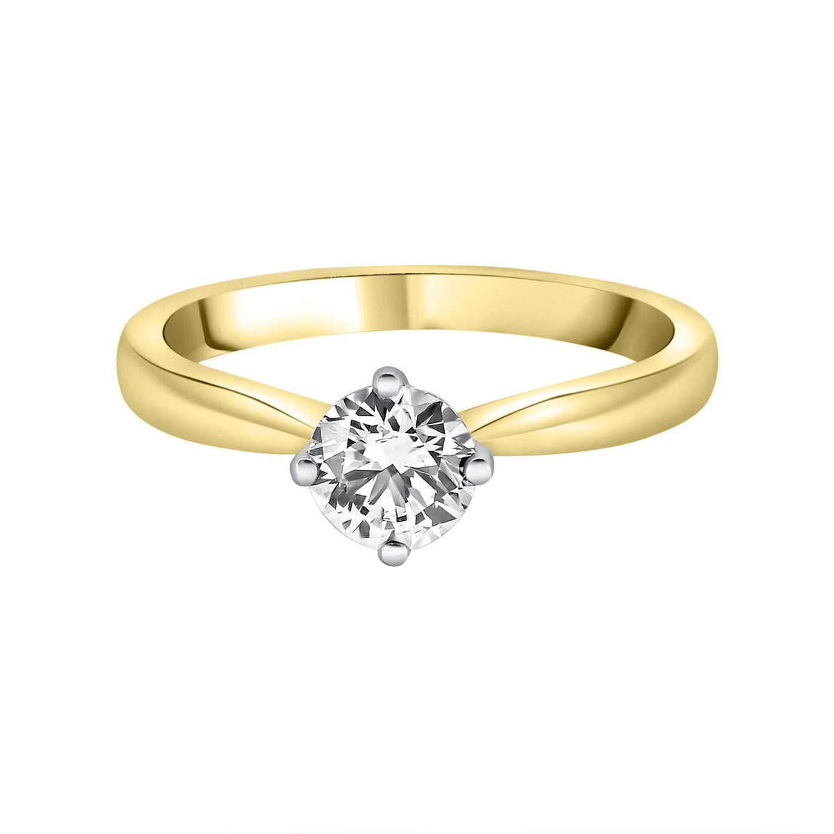 18ct yellow gold 0.70ct I VS2 GIA round brilliant diamond ring