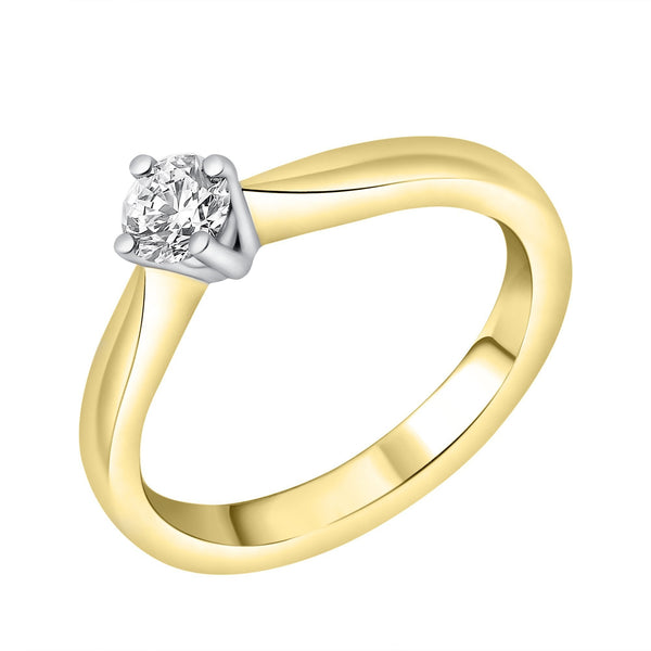 18ct yellow gold 0.25ct E VS2 GIA round brilliant diamond ring