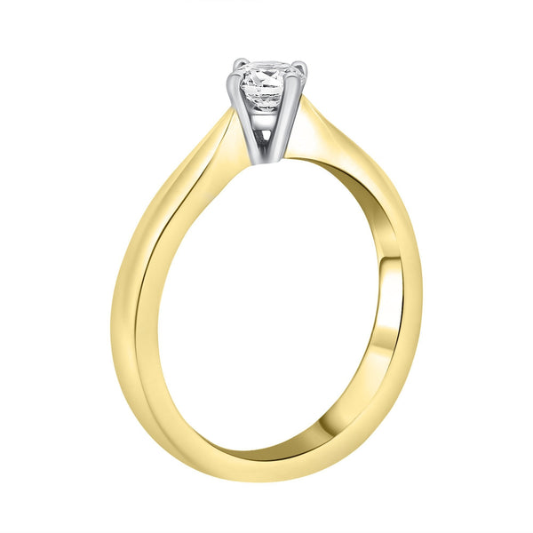18ct yellow gold 0.25ct E VS2 GIA round brilliant diamond ring