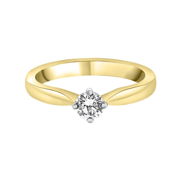 18ct yellow gold 0.25ct E VS2 GIA round brilliant diamond ring