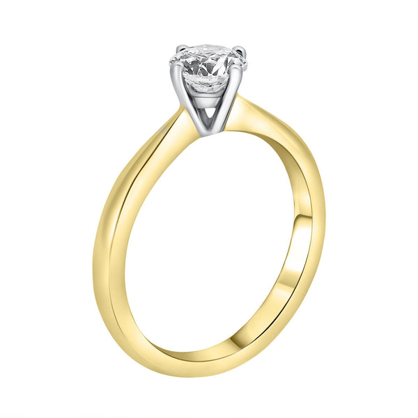 18ct yellow gold 0.50ct F VS2 GIA round brilliant diamond ring