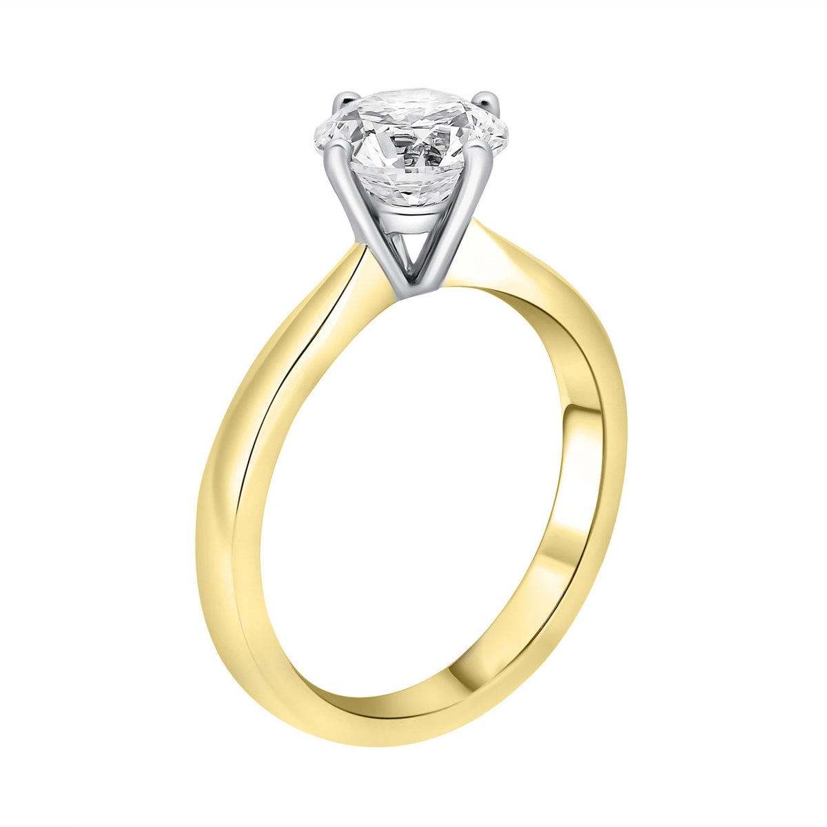 18ct yellow gold 1.00ct F VS2 EGL round brilliant diamond ring