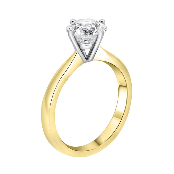 18ct yellow gold 1.00ct F VS2 EGL round brilliant diamond ring