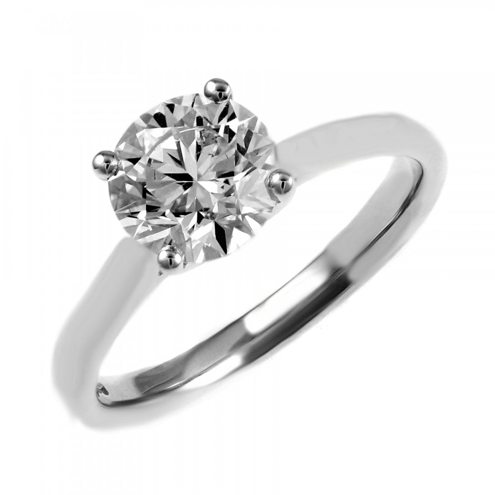 Platinum 1.50ct D VS1 IGL round brilliant cut diamond ring