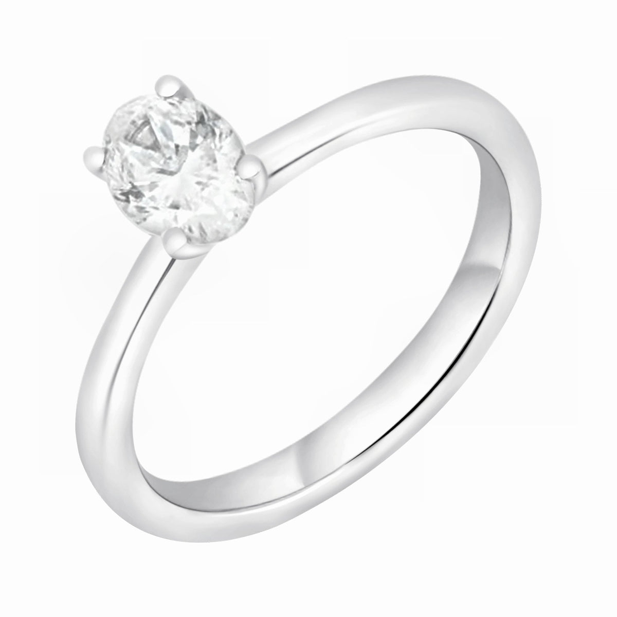 Platinum 0.70ct E VS2 GIA oval cut diamond ring