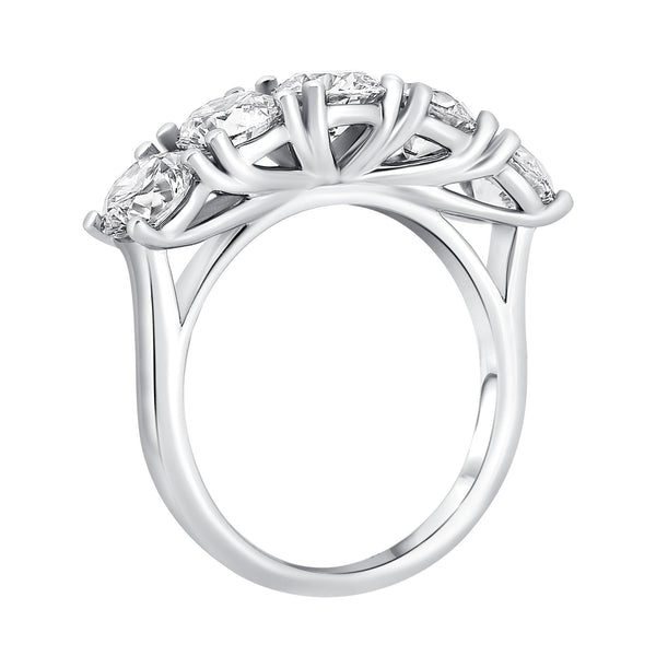 Lab grown platinum 3.00ct D VVS2 IGI round diamond 5 stone ring