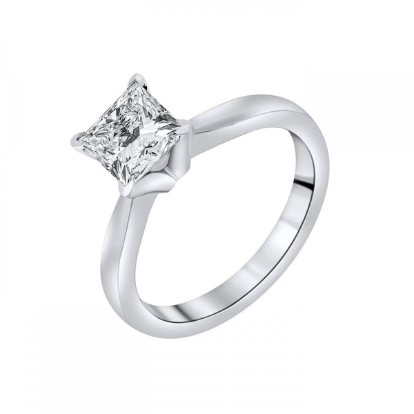 Lab grown platinum 1.55ct D VVS2 IGI princess cut diamond ring