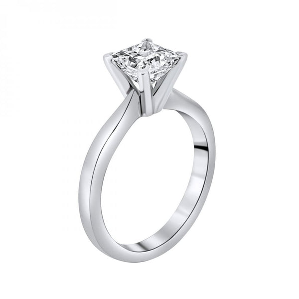 Lab grown platinum 1.55ct D VVS2 IGI princess cut diamond ring