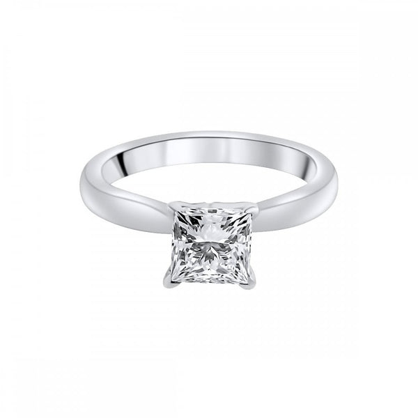 Lab grown platinum 1.55ct D VVS2 IGI princess cut diamond ring