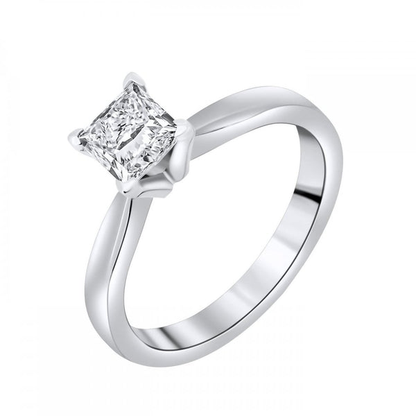 Lab grown platinum 1.06ct D VVS2 IGI princess cut diamond ring