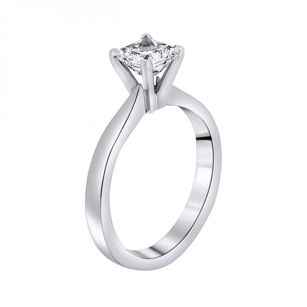 Lab grown platinum 1.06ct D VVS2 IGI princess cut diamond ring