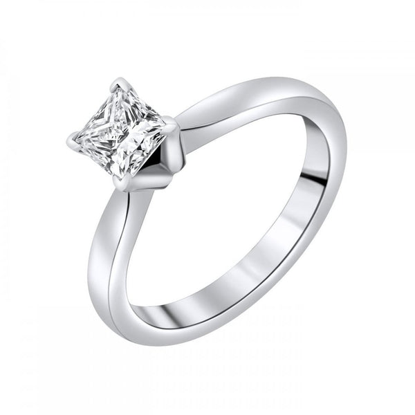 Platinum 0.76ct E VS1 GIA princess cut diamond ring