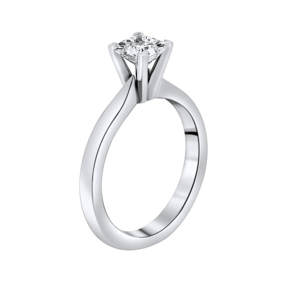 Platinum 0.76ct E VS1 GIA princess cut diamond ring