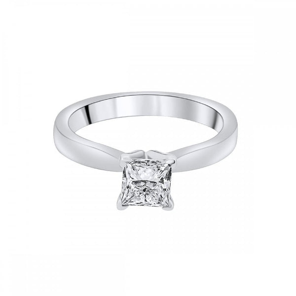 Platinum 1.01ct F SI1 GIA princess cut diamond ring