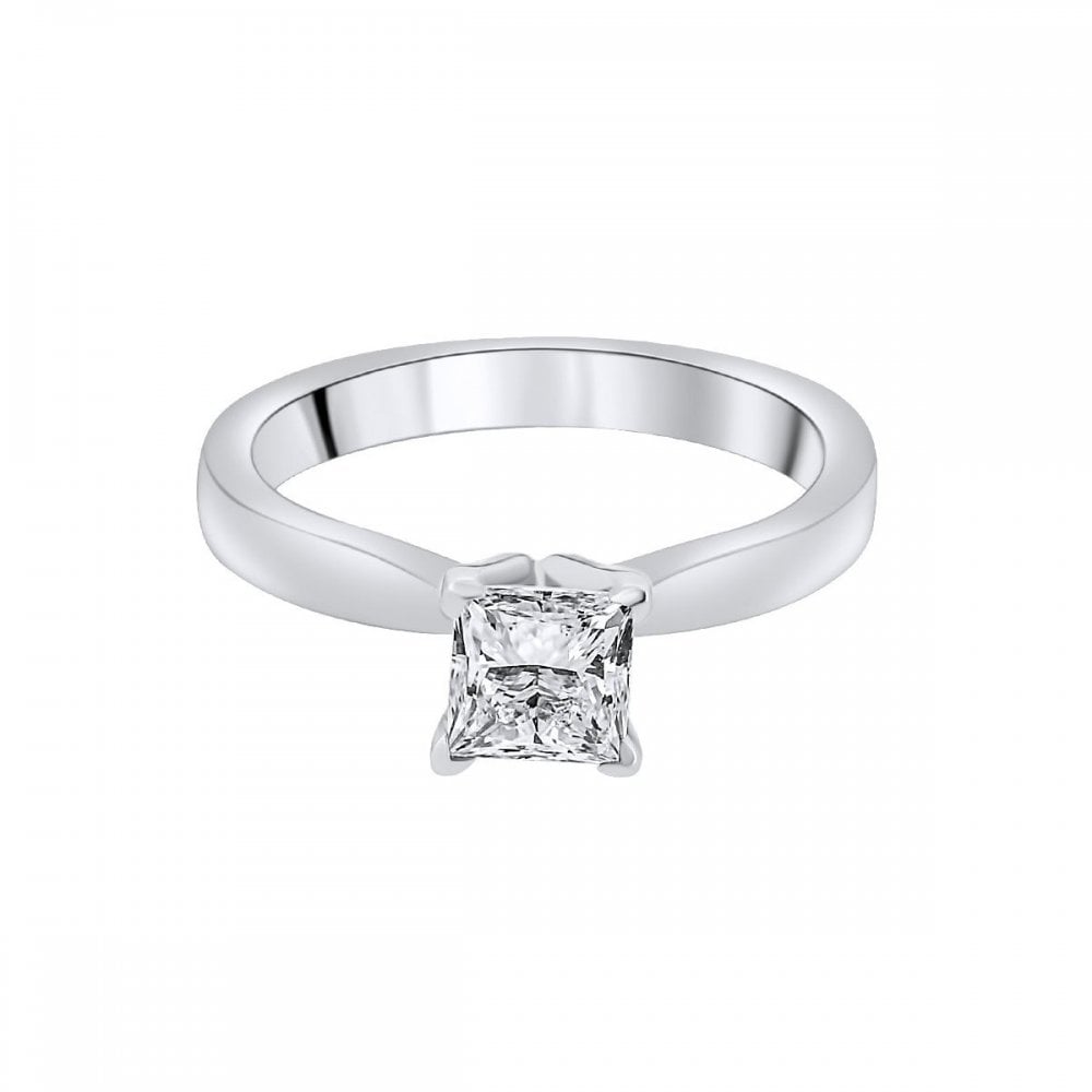 Platinum 1.21ct F VS2 GIA princess cut diamond ring