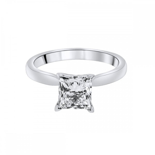 Platinum 2.02ct E VS1 GIA princess cut diamond ring