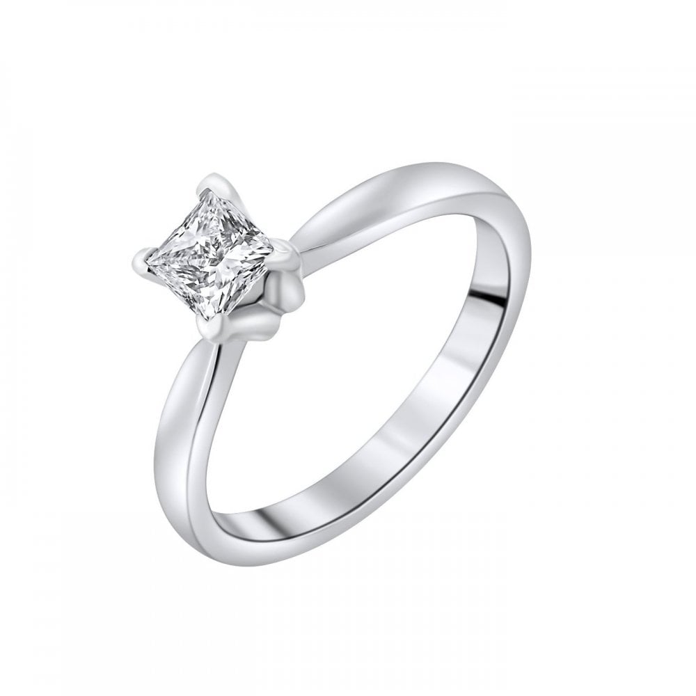 Platinum 0.50ct D VS1 GIA princess cut diamond ring