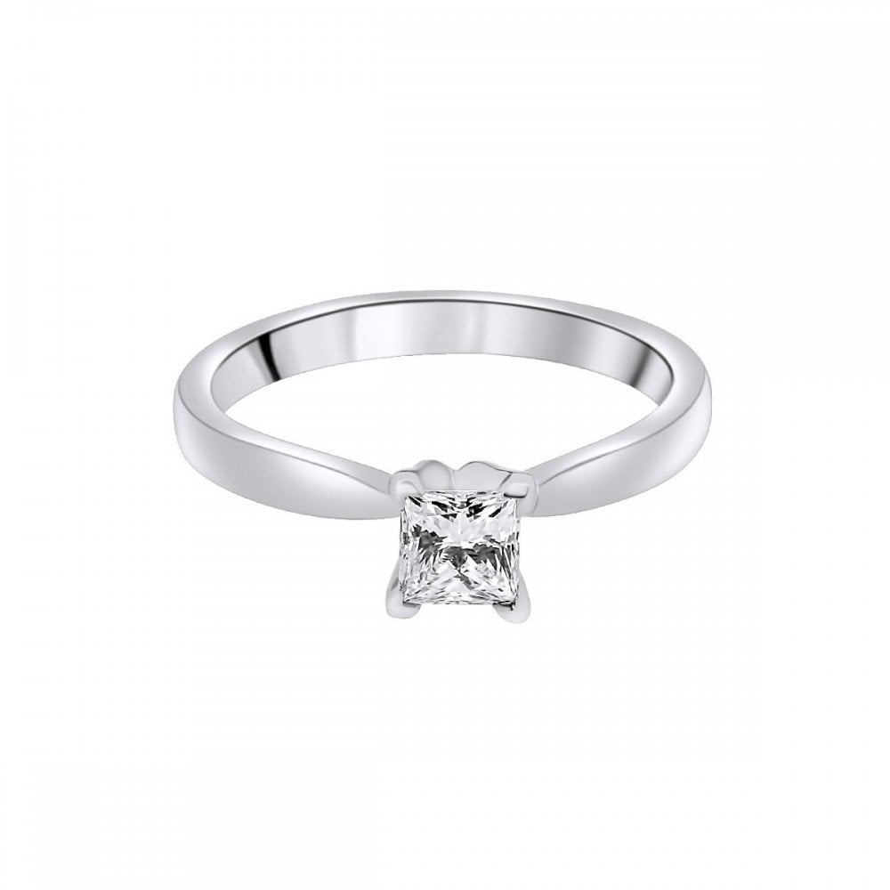 Platinum 0.50ct D VS1 GIA princess cut diamond ring