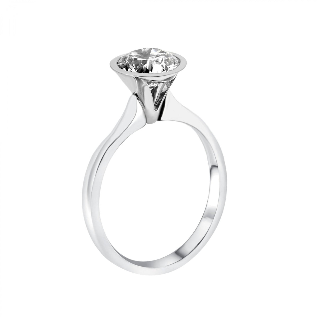 Lab grown platinum 1.51ct D VVS2 IGI round diamond ring