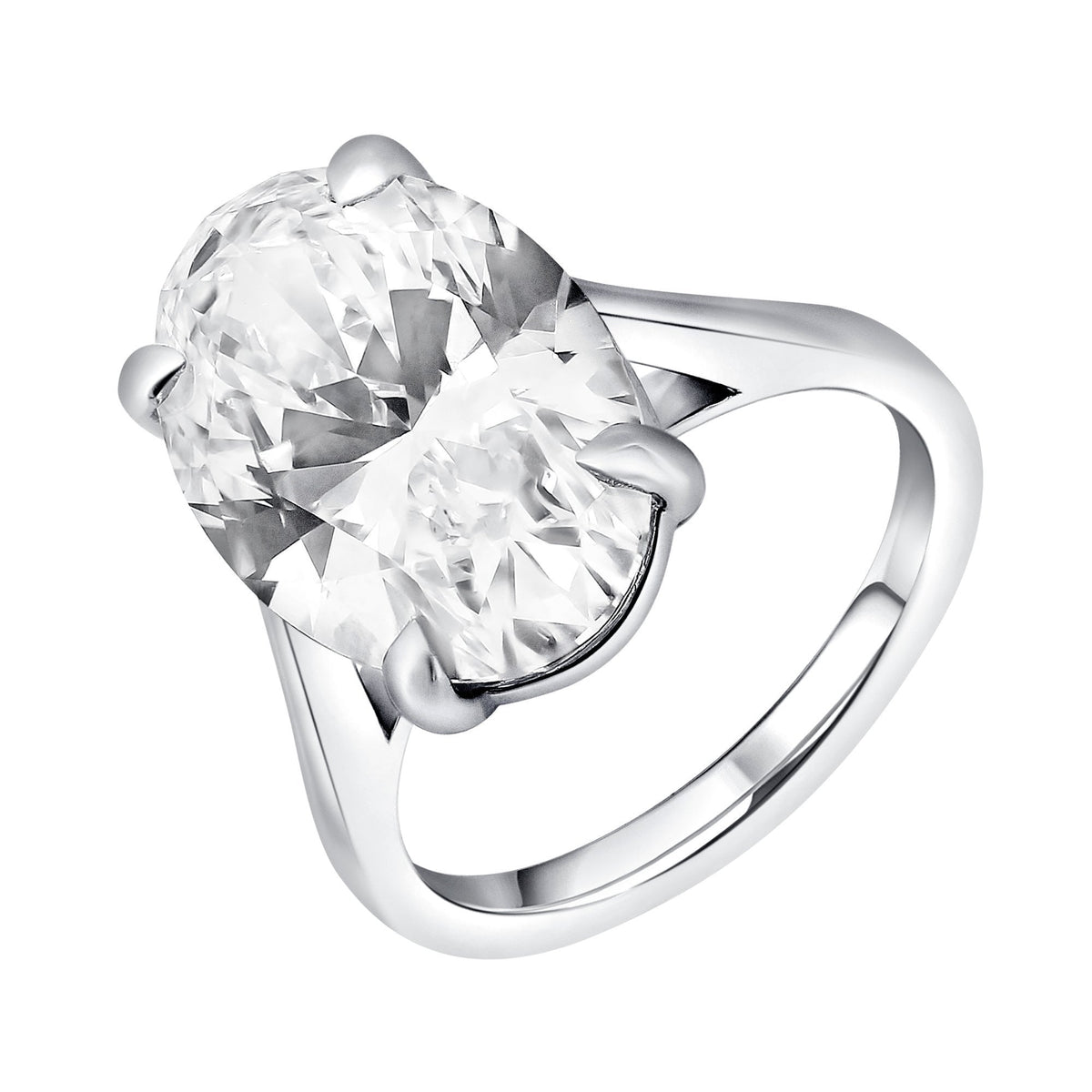 Lab grown platinum 10.09ct D VS1 IGI oval cut diamond ring