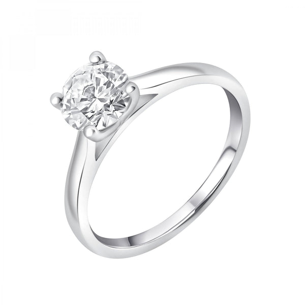 Lab grown platinum 0.80ct D VVS2 IGI round diamond ring