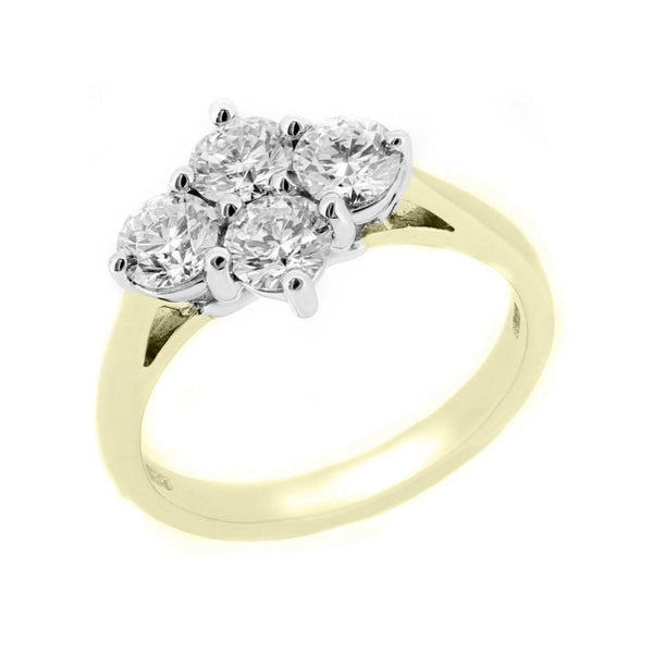 18ct yellow gold 1.50ct round brilliant diamond 4 stone ring