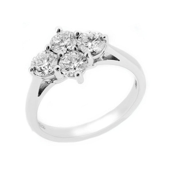 Platinum 1.47ct round brilliant cut 4 stone diamond ring