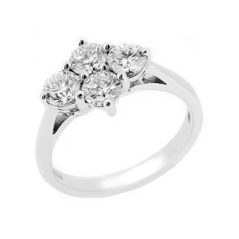 Platinum 0.84ct round brilliant cut diamond 4 stone ring